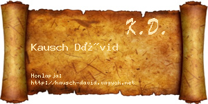 Kausch Dávid névjegykártya
